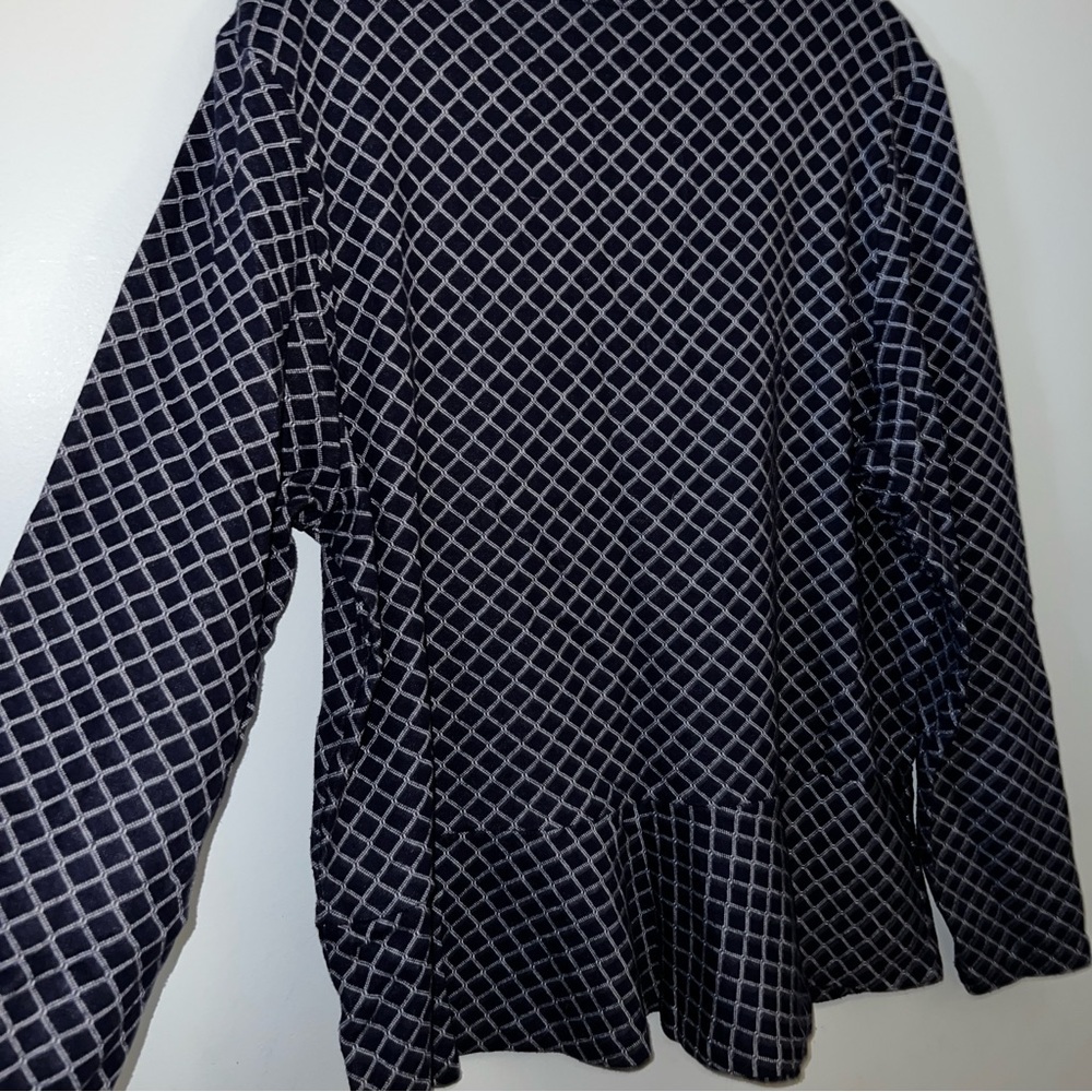 Talbots Navy and White Geometric Peplum Tunic - Picture 8 of 11